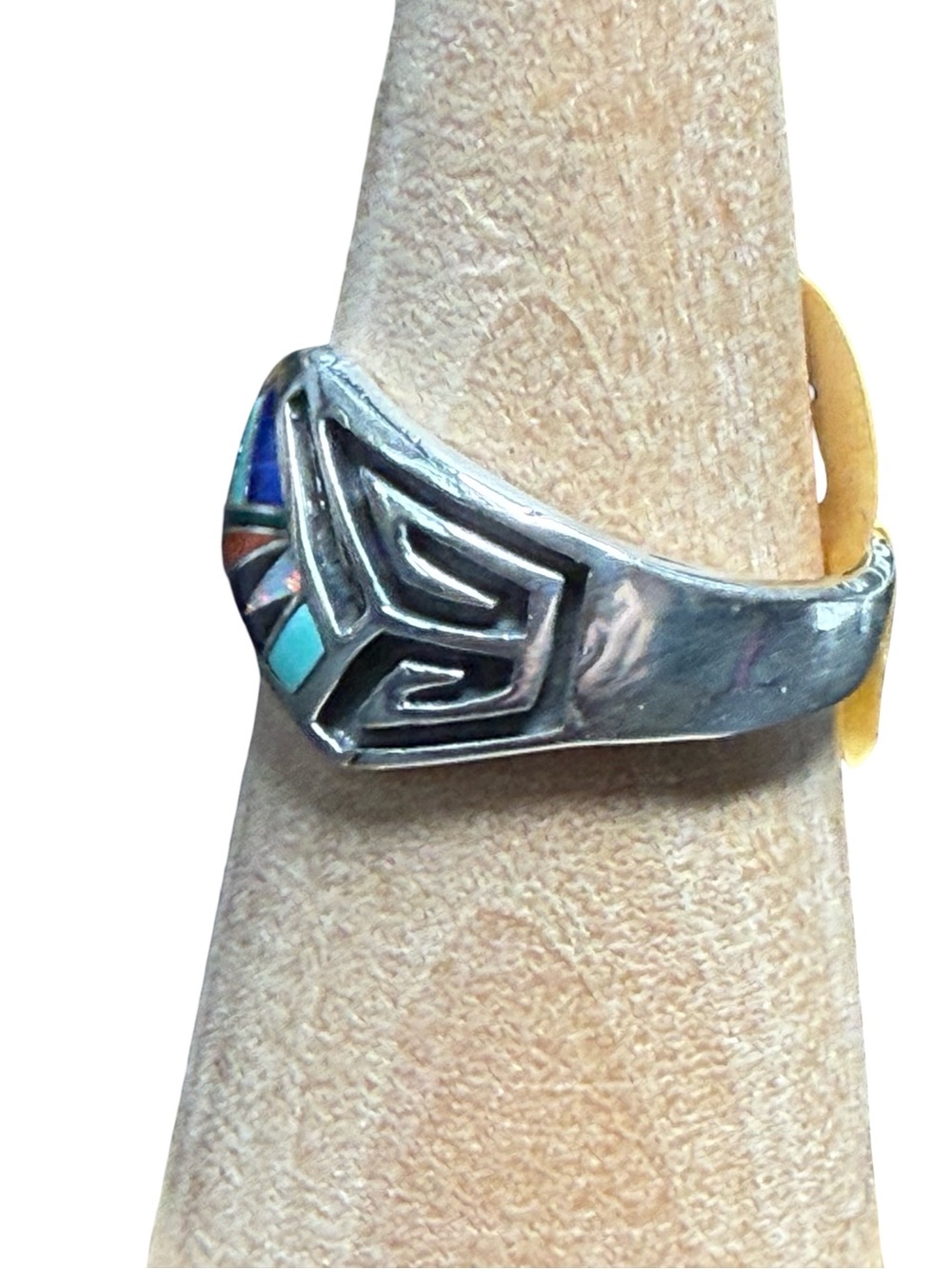 Sterling Silver Inlay Multi-Color Women’s Ring - Picture 2 of 11